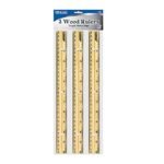 BAZIC 12" (30cm) Wooden Ruler (3/Pack)