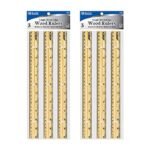 BAZIC 12" (30cm) Wooden Ruler (3/Pack) – Image 2