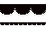 Teacher Created Resources Black with White Scalloped Die-Cut Border Trim