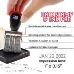 BAZIC Date Stamp and Ink Pad (Black Ink), 12 Years of Dates, Nickel-Plated Steel, Stamp Impression Size 1" x 0.15", Great for Office, Shipping, Receiving, Accounting, Expiration, Due Dates, 1-Pack – Image 2