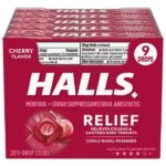 Halls Cough Drops 9 Ct, Cherry- Box of 20